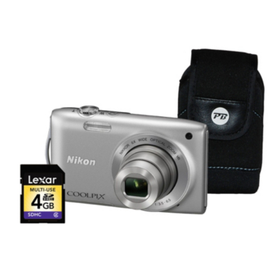 Coolpix S3300 Silver Camera Kit inc 4Gb SD