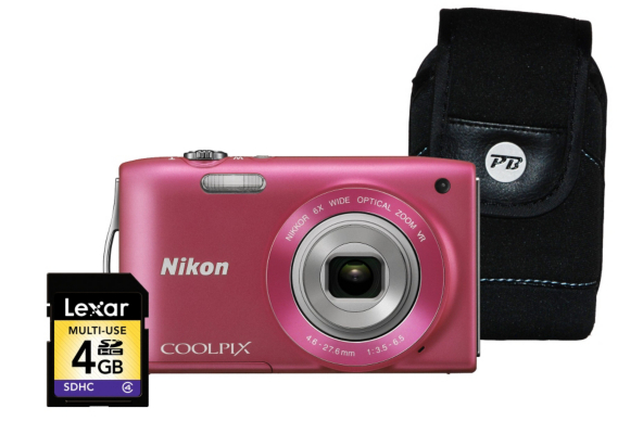 Nikon Coolpix S3300 Pink Camera Kit inc 4Gb SD