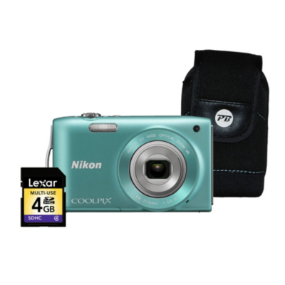 Coolpix S3300 Green Camera Kit inc 4Gb SD