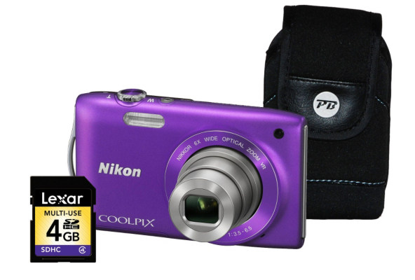 Nikon Coolpix S3300 Purple Camera Kit inc 4Gb SD