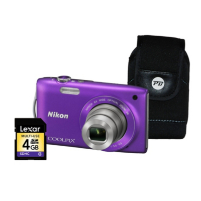 Coolpix S3300 Purple Camera Kit inc 4Gb SD