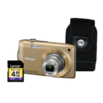 Coolpix S3300 Gold Camera Kit inc 4Gb SD