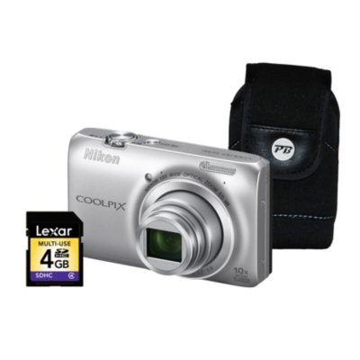 Coolpix S6300 Silver Camera Kit inc 4Gb SD