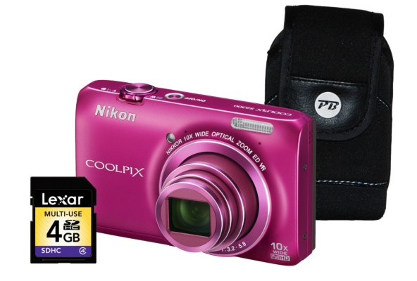 Nikon Coolpix S6300 Pink Camera Kit inc 4Gb SD