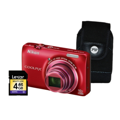 Coolpix S6300 Red Camera Kit inc 4Gb SD