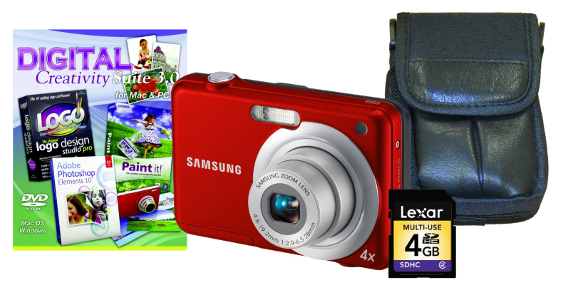 Samsung ES9 Red Digital Camera Kit inc Case, 4Gb