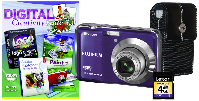 Fuji FinePix AX550 Purple Camera Kit inc 4Gb SD