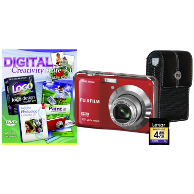 FinePix AX550 Red Camera Kit inc 4Gb SD,