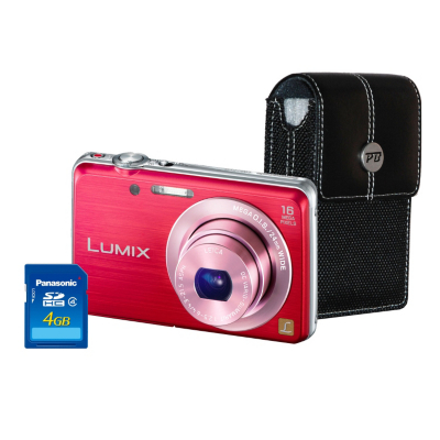 Panasonic DMC-FS45 Red Camera Kit inc 4GB SD