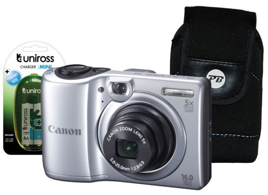 Canon PowerShot A1300 Silver Camera Kit inc 2x