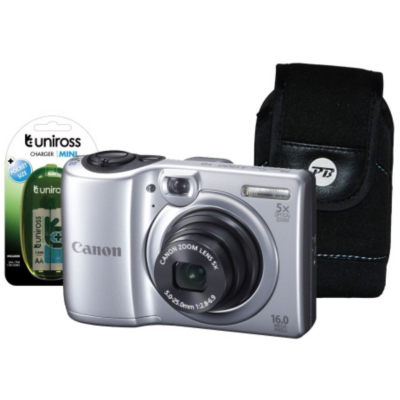 PowerShot A1300 Silver Camera Kit inc 2x