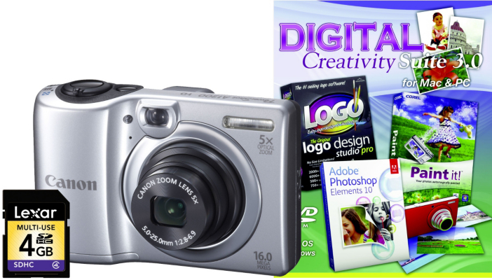 Canon PowerShot A1300 Silver Camera Kit inc