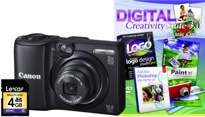 Canon PowerShot A1300 Black Camera Kit inc
