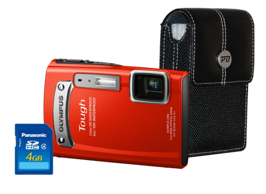 Olympus TG-320 Tough 3D Red Camera Kit inc 4GB