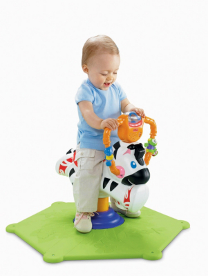 Fisher Price Bounce and Spin Zebra - Black and White