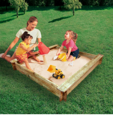 Little Tikes Deluxe Wooden Sandbox 145cmsq