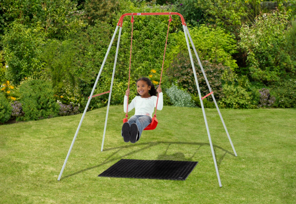 Plum Metal Single Swing Set - 22038, Red and