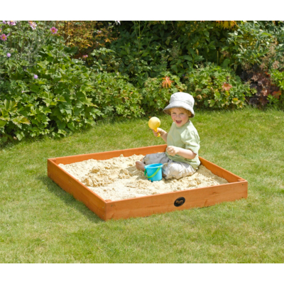 Junior Outdoor Wooden Sand Pit, Cedar Red