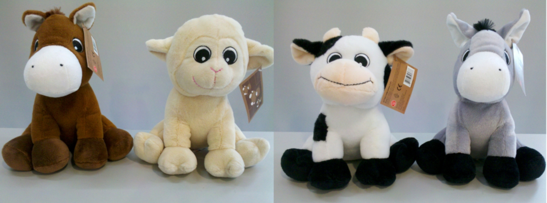 Toy Time Soft and Cuddly Sitting Farm Animals PT59537-1