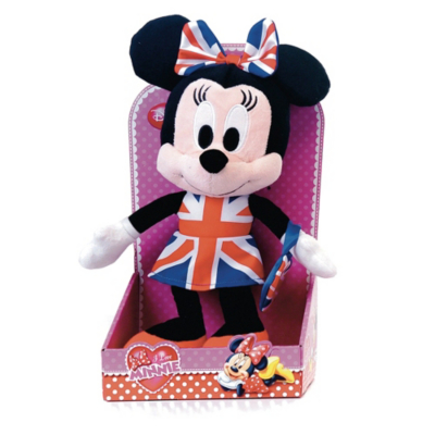 I Love Minnie Plush Toy in Union Jack Dress