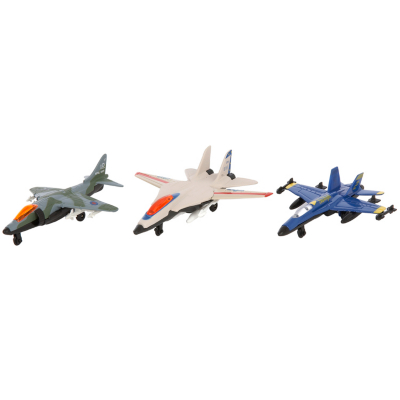 3 Pack Die Cast Jet Fighter 6 Assorted