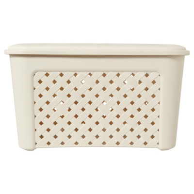 Tontarelli Arianna Laundry Basket and Lid 48L Cream Home & Garden at ASDA
