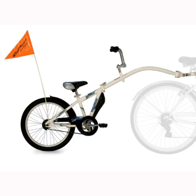 Steel Tag Along Trailer Bike - White,