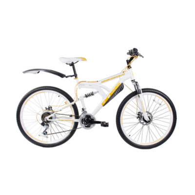 Boss Whitegold Bike - 26 inch Wheels, White/Gold