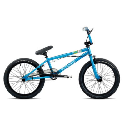 black and teal bmx bike