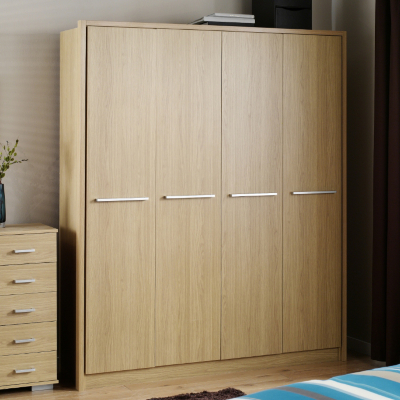 ASDA Detroit 4 Door Plain Wardrobe - Oak Effect, Oak