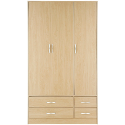 ASDA Florida Birch Wardrobe - 3 Door - 4 Drawer, Birch