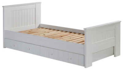 Home Finley Single Bed with Storage White Beds at ASDA