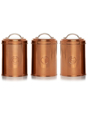 Home Copper Canister Set Canisters and Bread Bins at ASDA