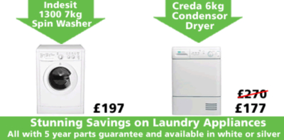 Stunning savings on laundry appliances