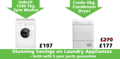 Stunning savings on laundry appliances