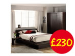 Lombok Double Bed with Bedside Table