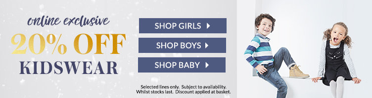 Give her a brand new look with 20% off kids' clothing at George.com 