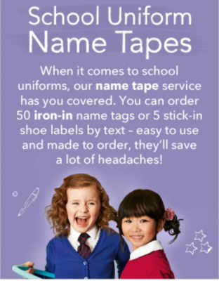 School Uniform Name Tapes l Kids l