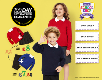 School Uniform Shop Shoes, Polo Shirts and Skirts at ASDA