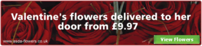Valentine's flowers delivered to her door from &pound;9.97