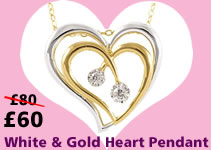 White and Gold Heart Pendant