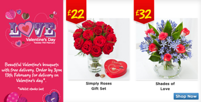 Beautiful Valentine's Flowers with free delivery!