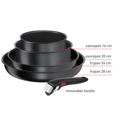 Tefal Ingenio Daily Chef 5-Piece Induction Pan Set, Black