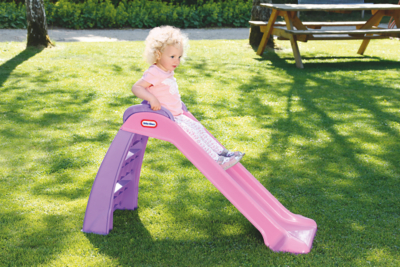 pink swing and slide set