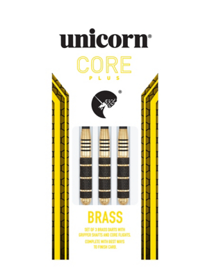 Unicorn Core Plus Fléchettes En Acier Laiton - Set Mixte Avec Étui, Tiges Et Ailettes