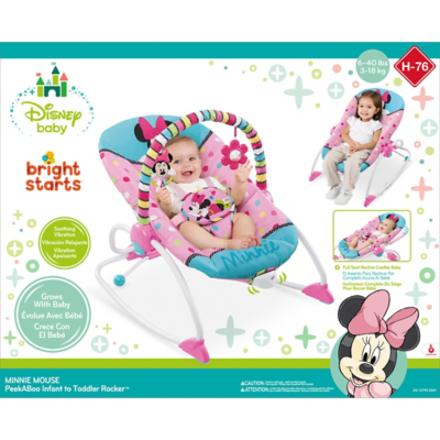 minnie mouse peekaboo infant to toddler rocker