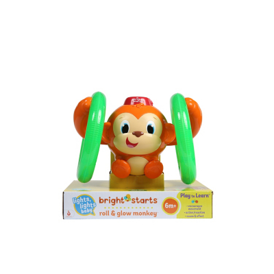 bright starts lights baby roll & glow monkey