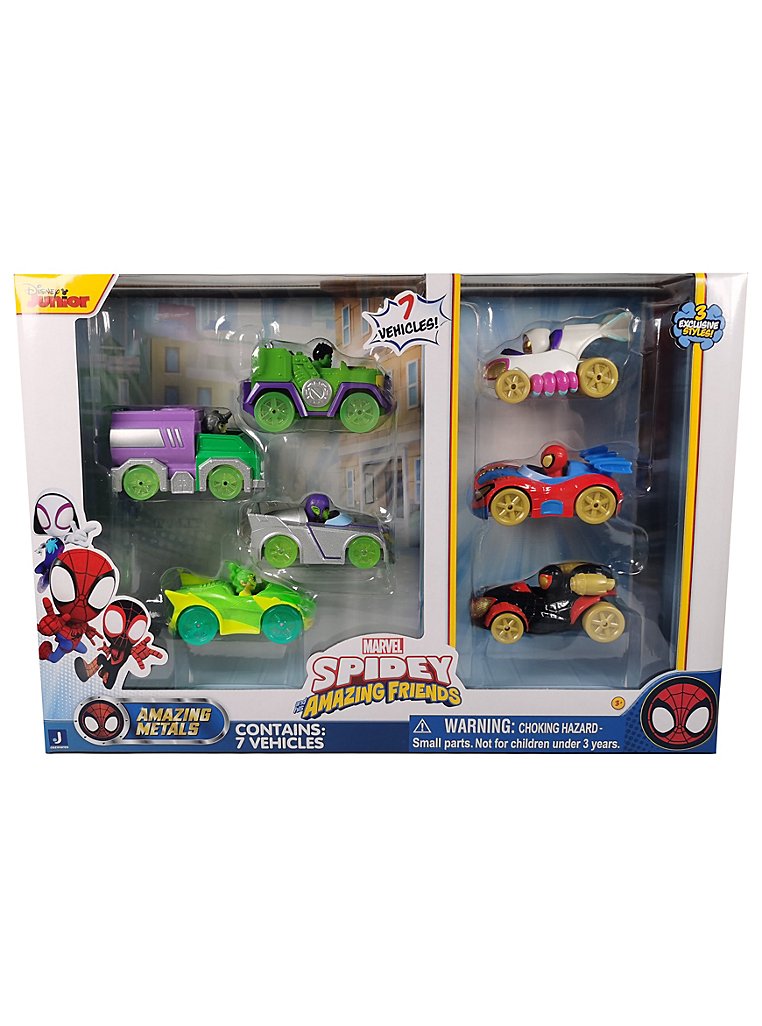 Spidey and His Amazing Friends Amazing Metals Diecast Vehicles - 7pk