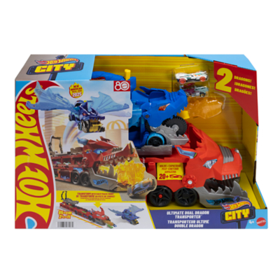 Hot Wheels City Hot Wheels Ultimate Dual Dragon Transporter and Cars Playset