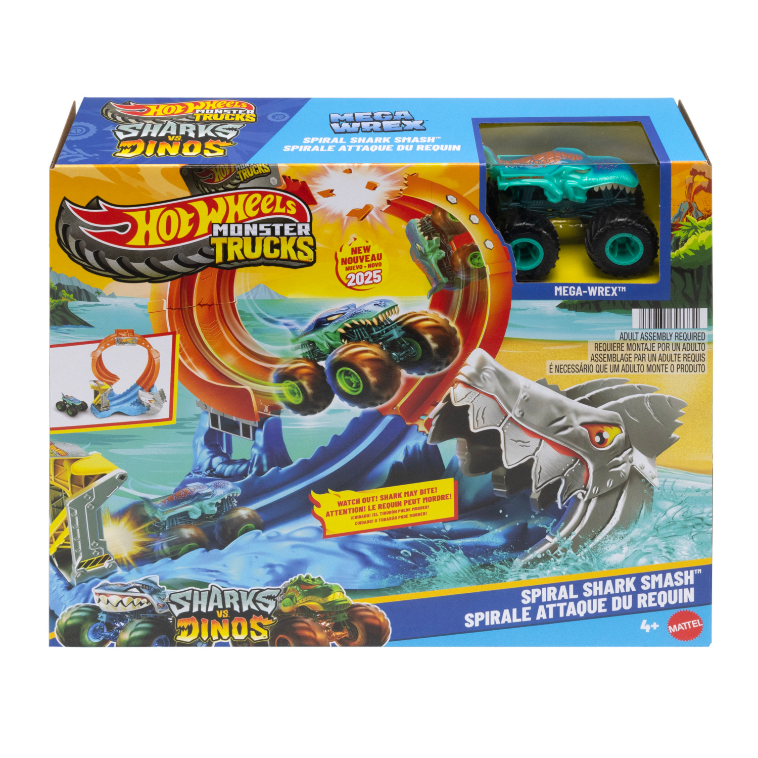 Hot Wheels Monster Trucks Spiral Shark Smash